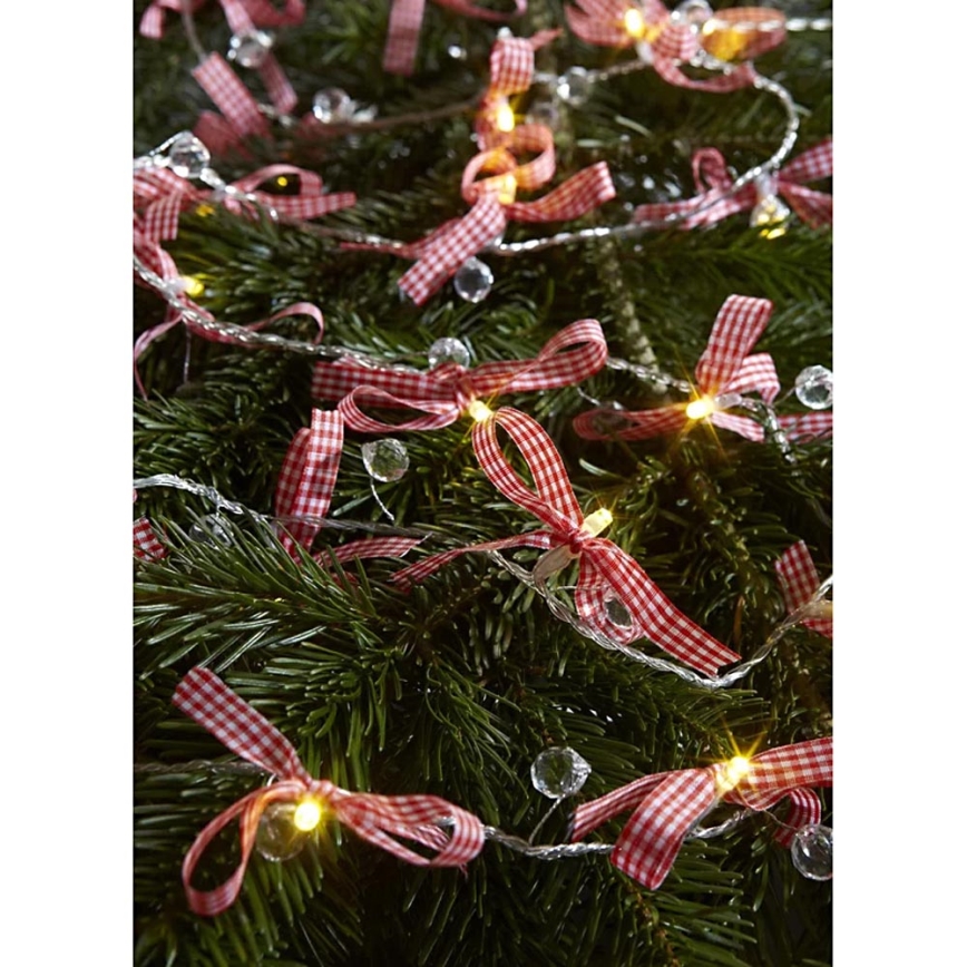Markslöjd 702943-LED Vánoční řetěz s dekorací ROSETT 20xLED/3xAA 2,2m teplá bílá