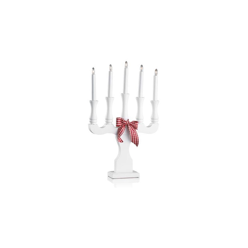 Markslöjd 703000 - Vánoční svícen ROSENHOLM Candelabra 5xE10/3W/230V bílá