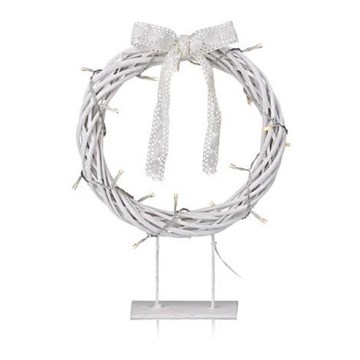 Markslöjd 703107 - Vánoční dekorace KILSTORP LED/1,2W/3xAA věnec 35 cm bílý