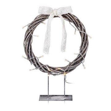 Markslöjd 703108 - Vánoční dekorace KILSTORP LED/1,2W/3xAA věnec 35 cm šedý