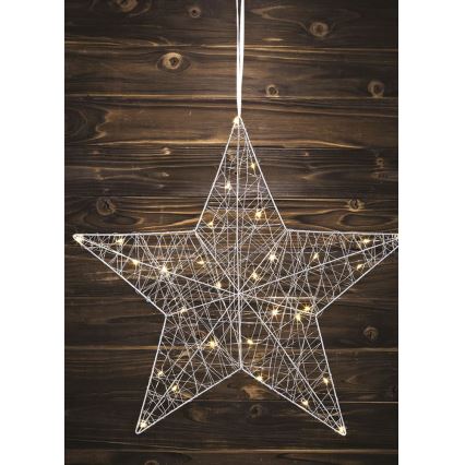 Markslöjd 703436 - LED Vánoční dekorace ARTUR 30xLED/0,9W/4,5V stříbrná 50 cm