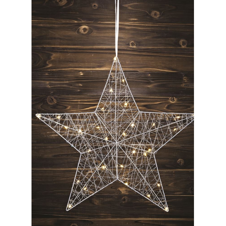 Markslöjd 703436 - LED Vánoční dekorace ARTUR 30xLED/0,9W/4,5V stříbrná 50 cm