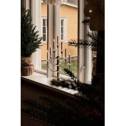 Markslöjd 704415 - Vánoční svícen GYLLING 7xE10/3W/230V zlatá