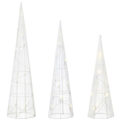 Markslöjd 705747 - SADA 3x LED Vánoční dekorace DUNGE LED/2,7W/4,5V bílá