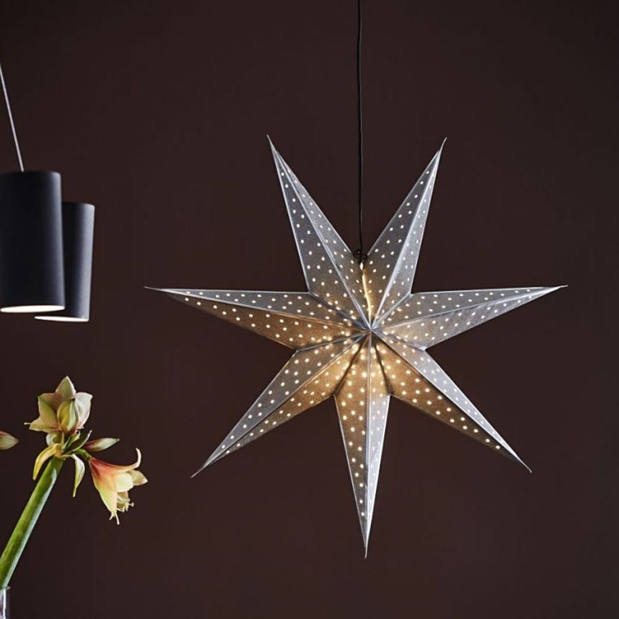 Markslöjd 705769 - Vánoční dekorace GLITTER 1xE14/25W/230V pr. 45 cm stříbrná