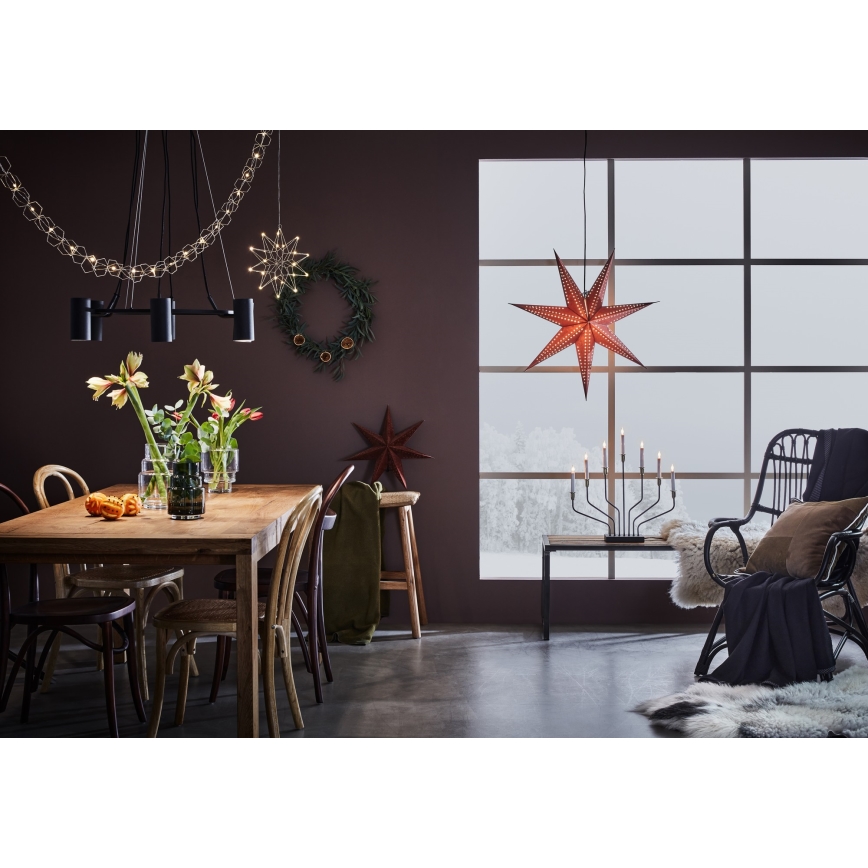 Markslöjd 705808 - Vánoční dekorace EMBLA 1xE14/25W/230V pr. 75 cm červená