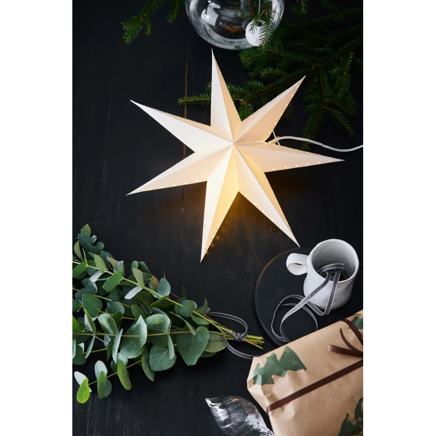 Markslöjd 705926 - Vánoční dekorace LIVELY 1xE14/6W/230V pr. 45 cm bílá