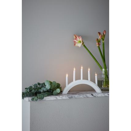 Markslöjd 705952 - Vánoční svícen AVENTO 5xE10/3W/230V bílá