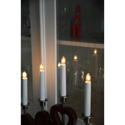 Markslöjd 706211 - Vánoční svícen ENEBY 5xE10/3W/230V červená/mosaz