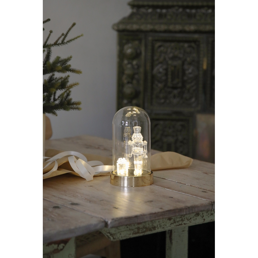Markslöjd 706527 - LED Vánoční dekorace ISLA LED/0,12W/3xAA mosaz/louskáček