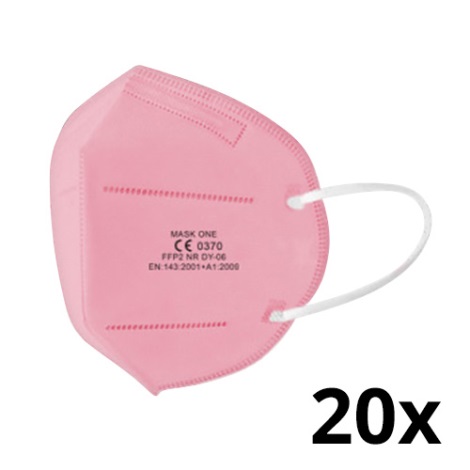 Mask One respirátor dětská velikost FFP2 NR - CE 0370 růžový 20ks