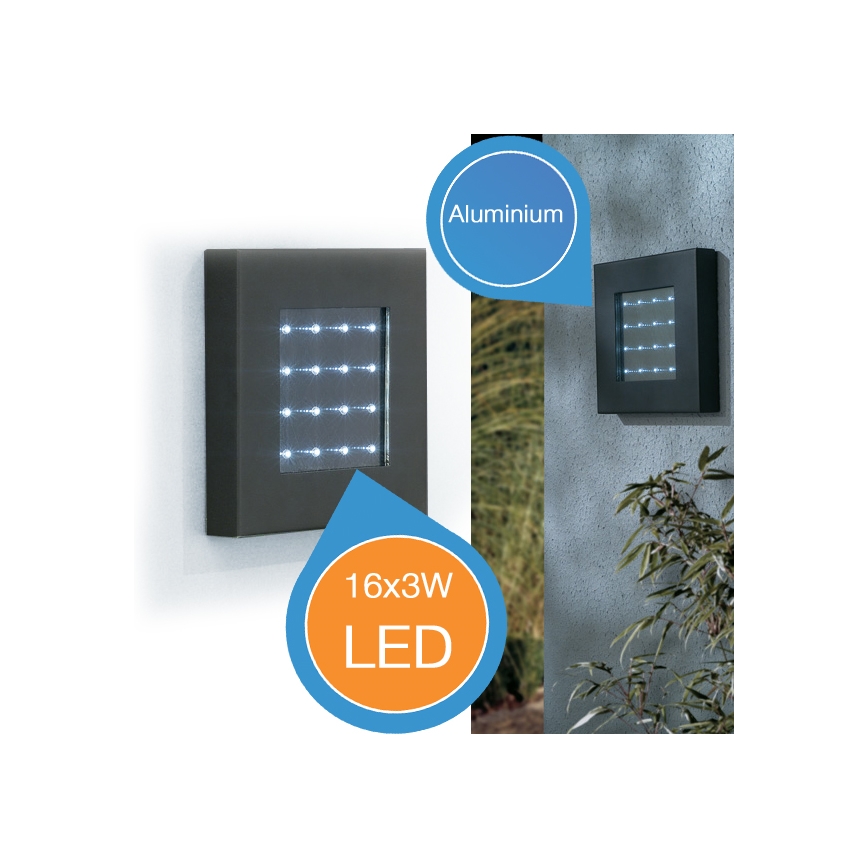 Philips Massive 16709/93/10 - LED Nástěnné svítidlo MILAZZO 16xLED/3W/3,2V