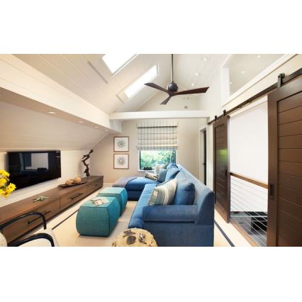 Matthews VEN-IR3-52 - Stropní ventilátor IRENE 52" matný nikl/ořech