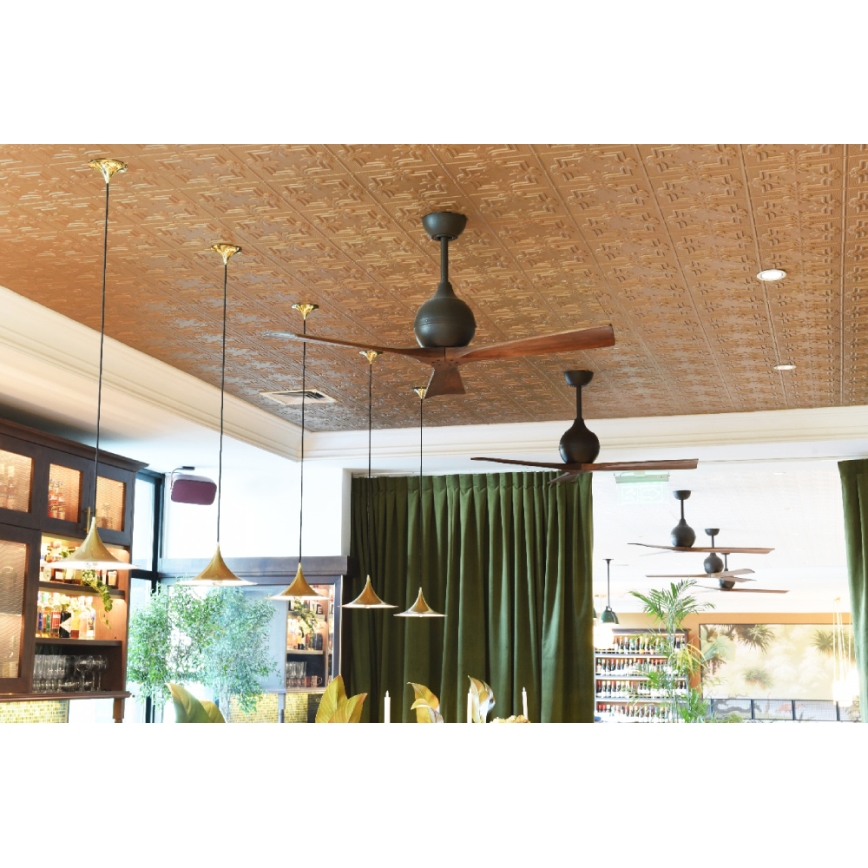 Matthews VEN-IR3-52 - Stropní ventilátor IRENE 52" matný nikl/ořech