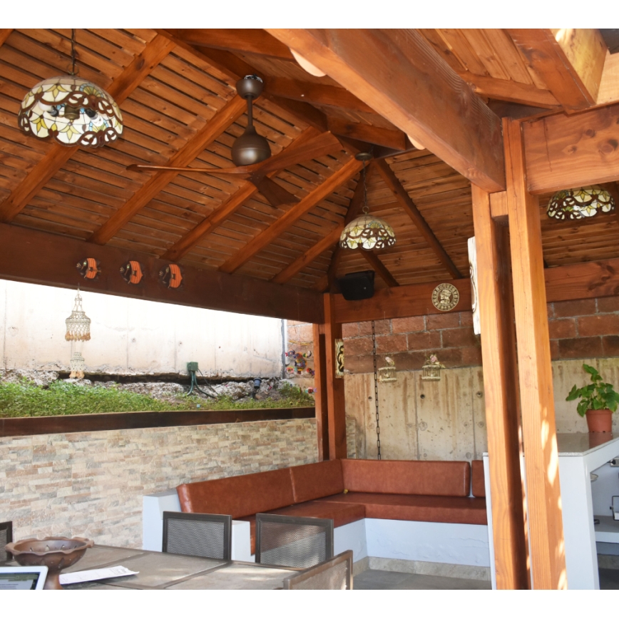 Matthews VEN-IR3-52 - Stropní ventilátor IRENE 52" matný nikl/ořech