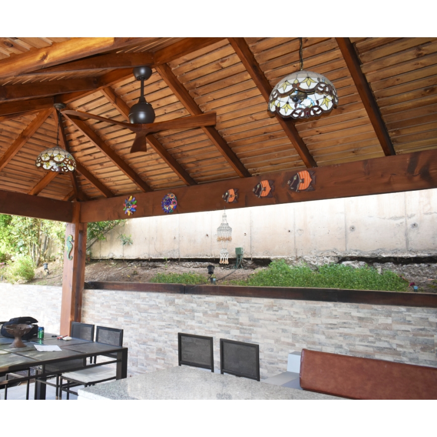 Matthews VEN-IR3-52 - Stropní ventilátor IRENE 52" matný nikl/ořech