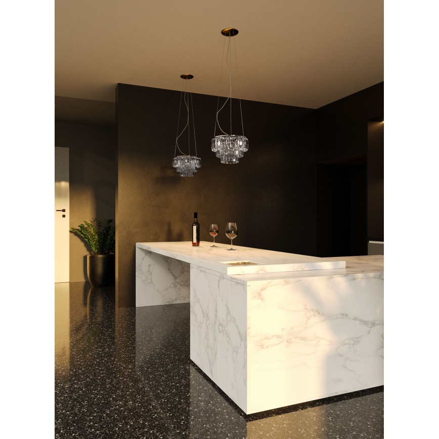 MAXLIGHT P0259 - Lustr na lanku MONACO 9xG9/40W/230V pr. 42 cm lesklý chrom