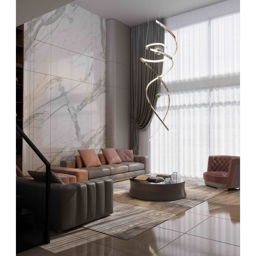 MAXLIGHT P0482D - LED Stmívatelný lustr na lanku RITZ LED/100W/230V pr. 60 cm CRI 90 lesklý chrom