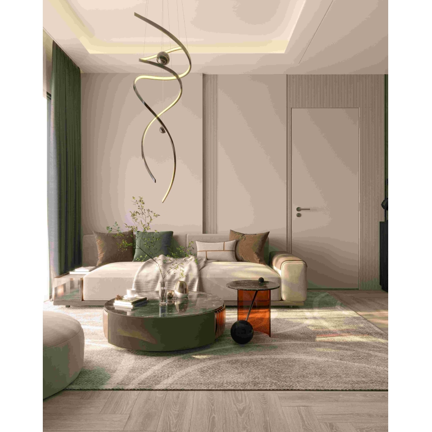 MAXLIGHT P0482D - LED Stmívatelný lustr na lanku RITZ LED/100W/230V pr. 60 cm CRI 90 lesklý chrom