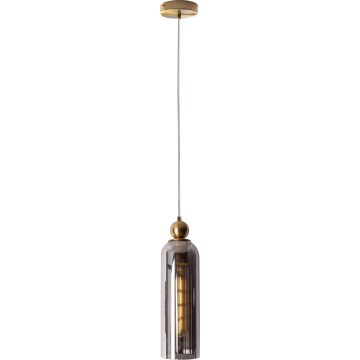 MAXLIGHT P0511 - Lustr na lanku CAMPANILA 1xE27/40W/230V pr. 10 cm mosaz/šedá