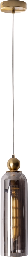 MAXLIGHT P0511 - Lustr na lanku CAMPANILA 1xE27/40W/230V pr. 10 cm mosaz/šedá