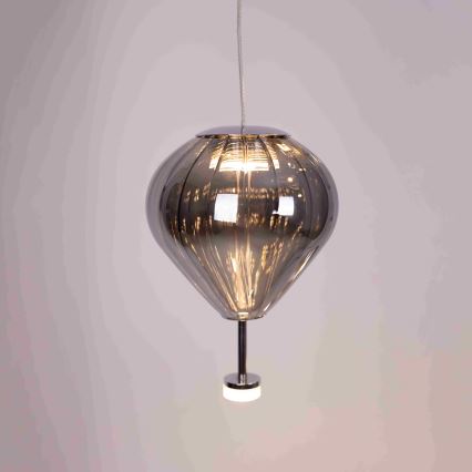 MAXLIGHT P0526D - LED Stmívatelný lustr na lanku PALLONCINI 11xLED/6W/230V pr. 45 cm čirá/béžová/kouřová