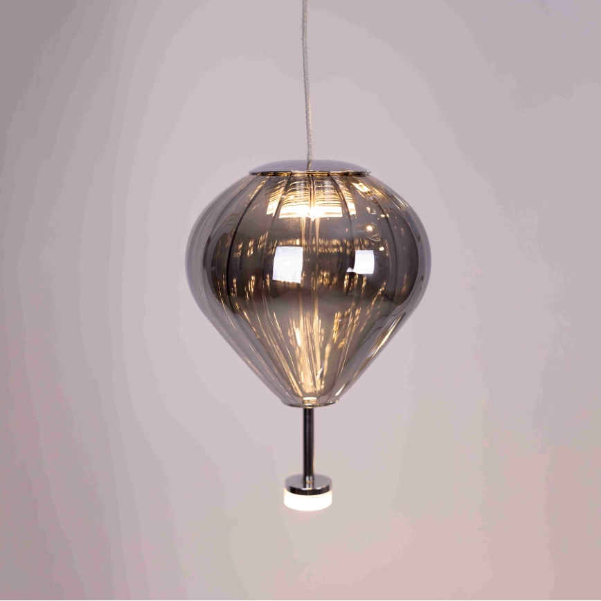 MAXLIGHT P0526D - LED Stmívatelný lustr na lanku PALLONCINI 11xLED/6W/230V pr. 45 cm čirá/béžová/kouřová