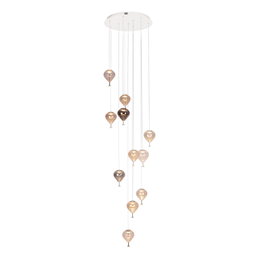 MAXLIGHT P0526D - LED Stmívatelný lustr na lanku PALLONCINI 11xLED/6W/230V pr. 45 cm čirá/béžová/kouřová