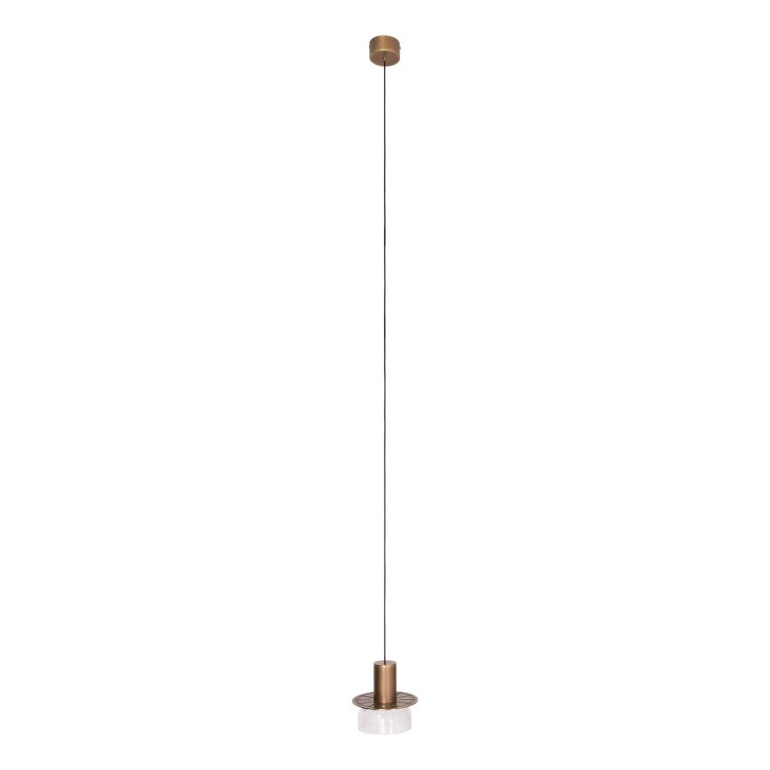 MAXLIGHT P0530 - LED Lustr na lanku SIGNATURE LED/8W/230V pr. 15 cm mosaz/čirá