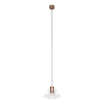 MAXLIGHT P0532 - LED Lustr na lanku SIGNATURE LED/8W/230V pr. 22 cm mosaz/čirá