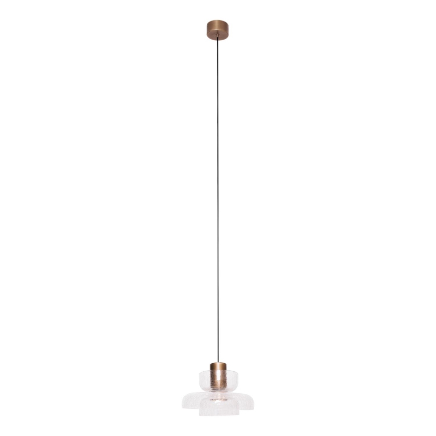 MAXLIGHT P0532 - LED Lustr na lanku SIGNATURE LED/8W/230V pr. 22 cm mosaz/čirá