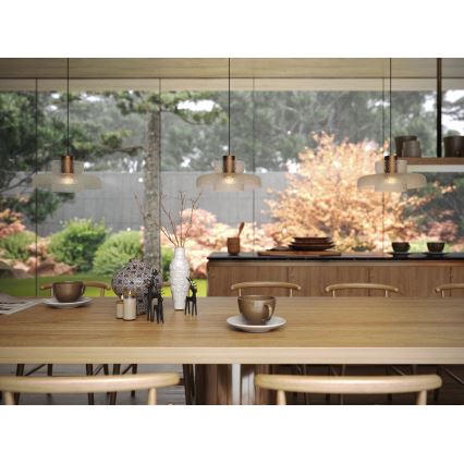 MAXLIGHT P0532 - LED Lustr na lanku SIGNATURE LED/8W/230V pr. 22 cm mosaz/čirá