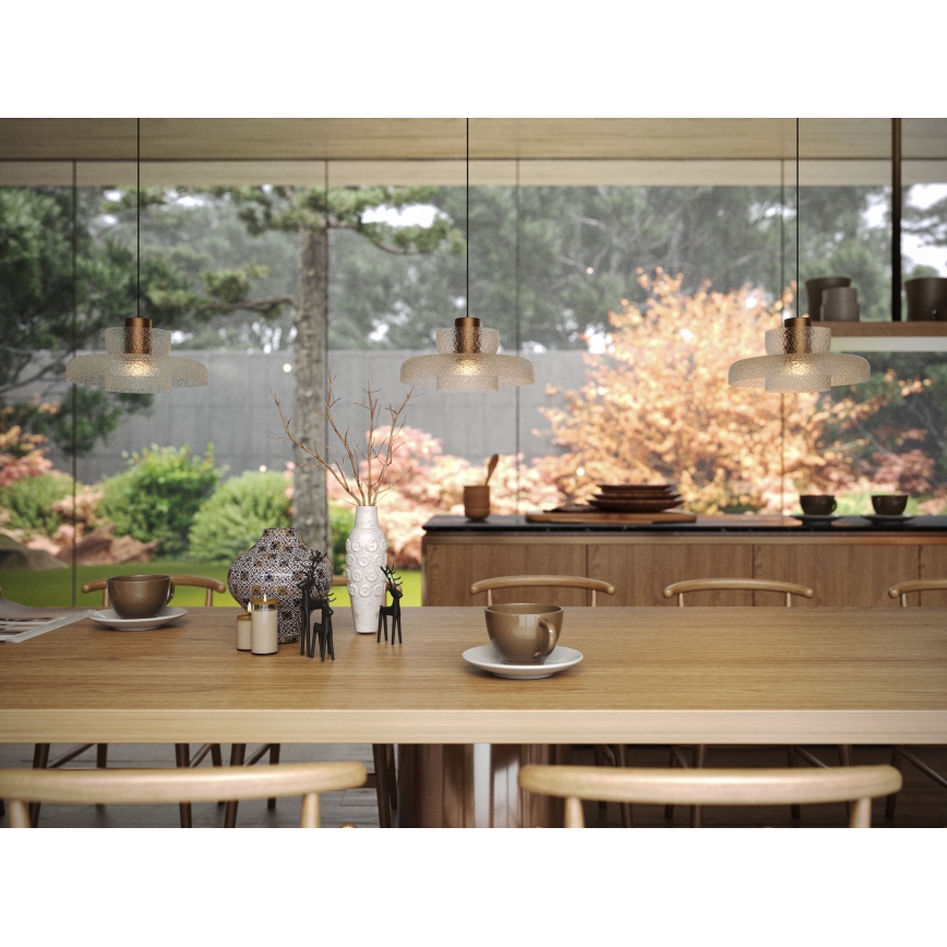 MAXLIGHT P0532 - LED Lustr na lanku SIGNATURE LED/8W/230V pr. 22 cm mosaz/čirá