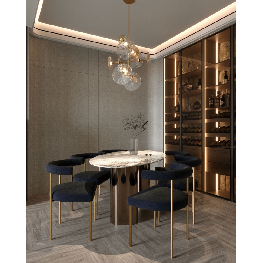 MAXLIGHT P0541 - LED Lustr na tyči ALLURE 14xLED/5W/230V pr. 60 cm zlatá