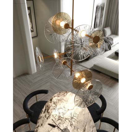 MAXLIGHT P0541 - LED Lustr na tyči ALLURE 14xLED/5W/230V pr. 60 cm zlatá