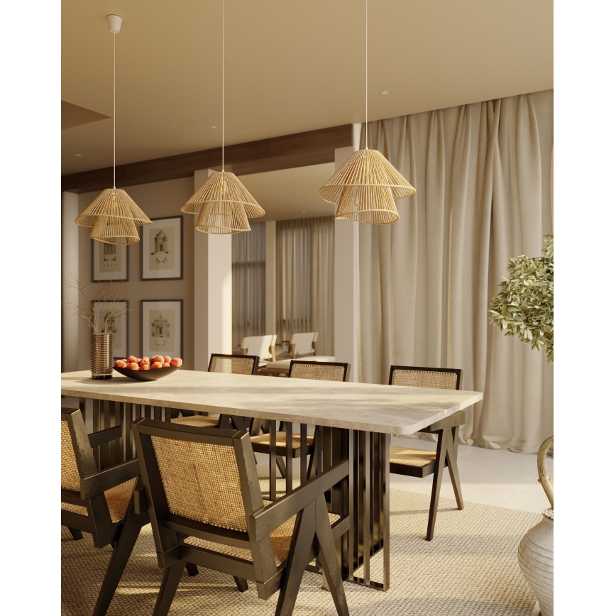 MAXLIGHT P0578 - Lustr na lanku AMALFI 1xE27/15W/230V pr. 45 cm béžová