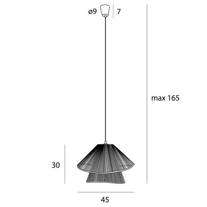 MAXLIGHT P0580 - Lustr na lanku AMALFI 1xE27/15W/230V pr. 45 cm černá