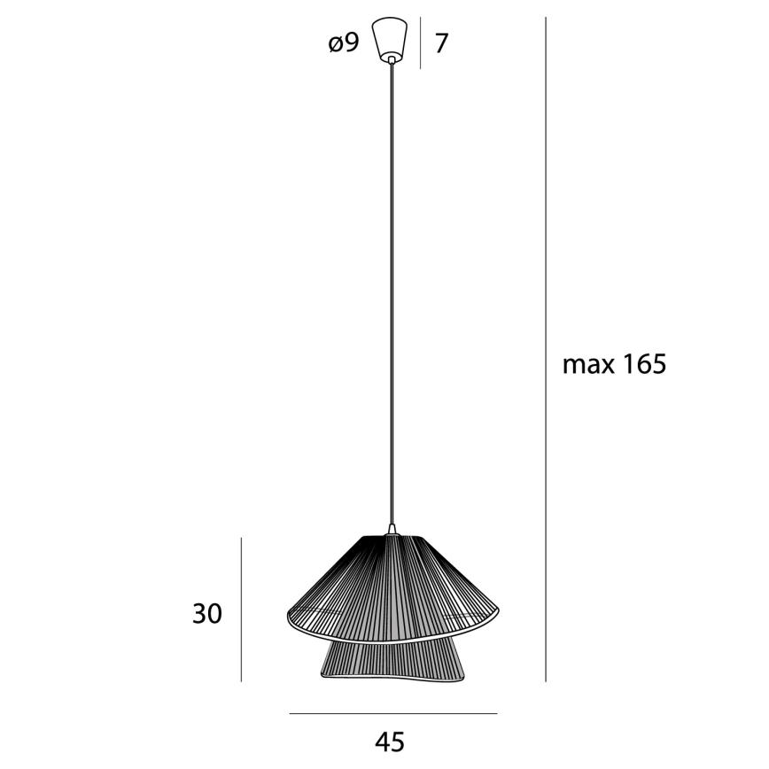 MAXLIGHT P0580 - Lustr na lanku AMALFI 1xE27/15W/230V pr. 45 cm černá