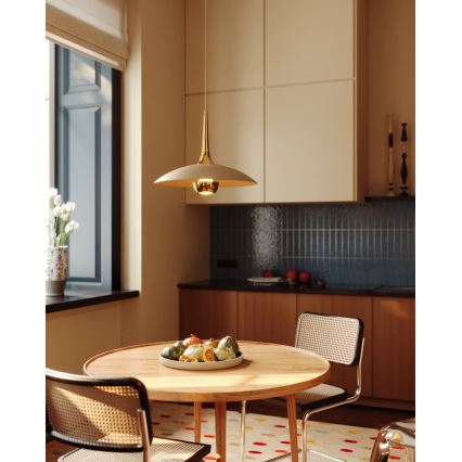 MAXLIGHT P0674 - LED Lustr na lanku MANUKA LED/12W/230V pr. 28 cm zlatá/béžová