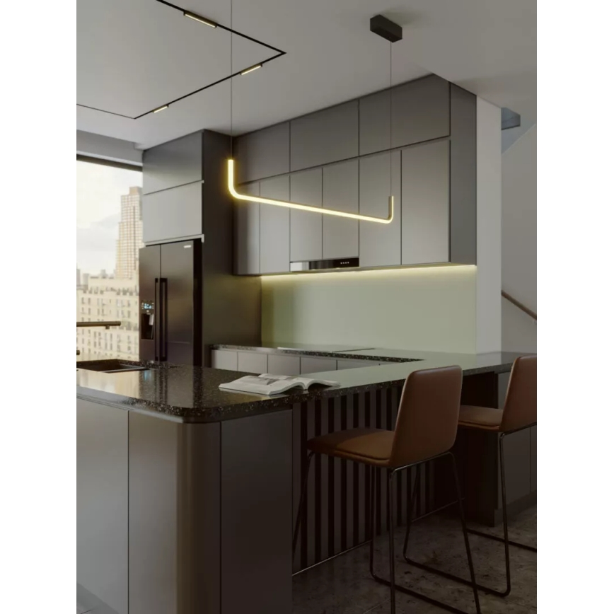 MAXLIGHT PO644 - LED Lustr na lanku URUS LED/17W/230V černá