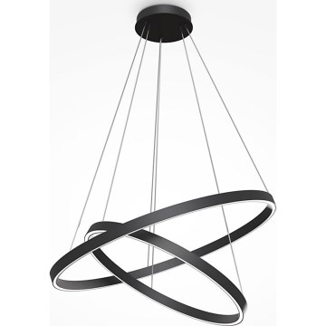 Maytoni MOD058PL-L74B4K - LED Lustr na lanku RIM LED/88W/230V 4000K pr. 80 cm černá