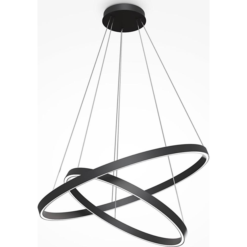 Maytoni MOD058PL-L74B4K - LED Lustr na lanku RIM LED/88W/230V 4000K pr. 80 cm černá