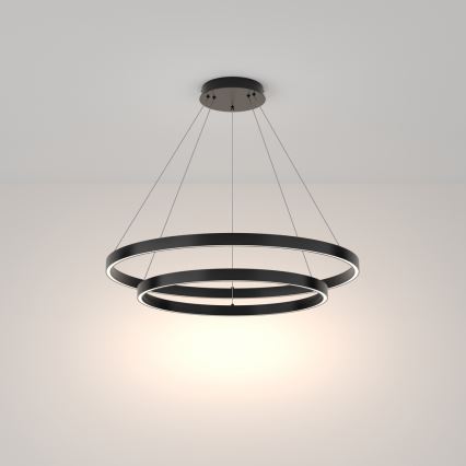 Maytoni MOD058PL-L74B4K - LED Lustr na lanku RIM LED/88W/230V 4000K pr. 80 cm černá