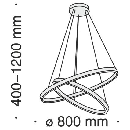 Maytoni MOD058PL-L74B4K - LED Lustr na lanku RIM LED/88W/230V 4000K pr. 80 cm černá