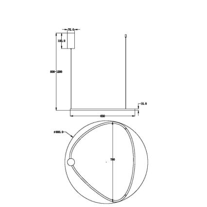 Maytoni MOD072PL-L36B3K1 - LED Lustr na lanku GLINT LED/36W/230V černá pr. 80 cm