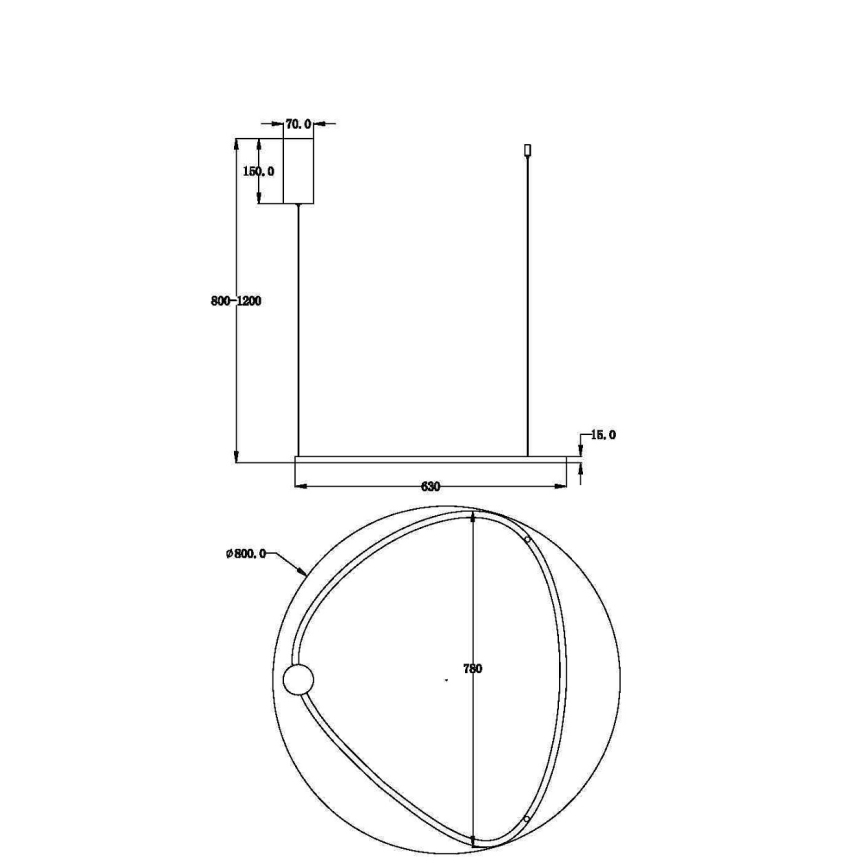 Maytoni MOD072PL-L36BSK1 - LED Lustr na lanku GLINT LED/36W/230V zlatá pr. 80 cm