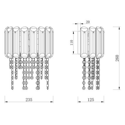 Maytoni MOD097WL-02CH - Nástěnné svítidlo HAIL 2xE14/40W/230V lesklý chrom