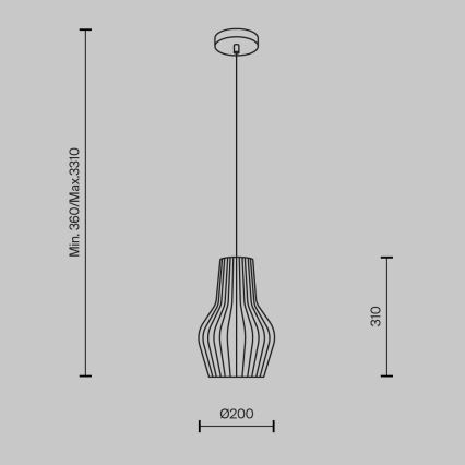 Maytoni MOD191PL-01W - Lustr na lanku ROOTS 1xE27/40W/230V pr. 20 cm béžová