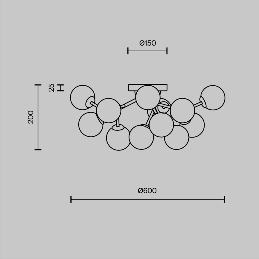 Maytoni MOD545CL-12BS - Stropní svítidlo DALLAS 12xG9/28W/230V zlatá