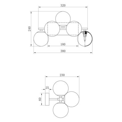 Maytoni MOD547WL-05B - Nástěnné svítidlo DALLAS 5xG9/28W/230V černá
